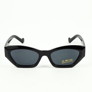 NIB - LUX DE VILLE - Black Gloss Injection Mold Frame Sunglasses